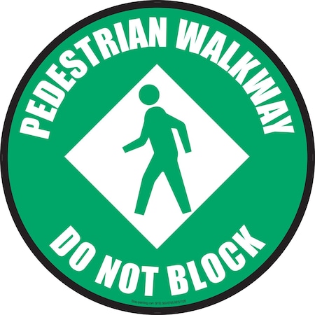 Superior Mark Floor Sign, Rubber, Pedestrian Walkway, 17.5in, RFS1126 RFS1126